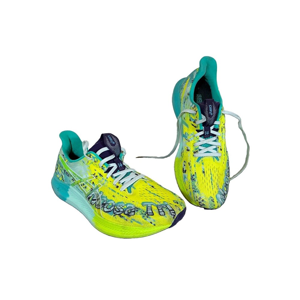 ASICS Women's GEL-Noosa Tri 14 Yellow Green Purple Athletic Running Shoes Sz 9.5